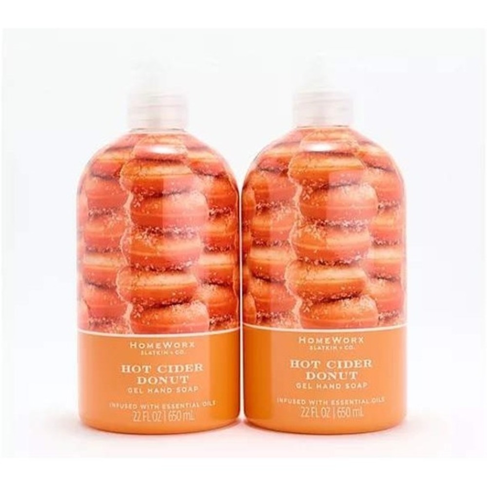 HomeWorx by Slatkin Co Hot Cider Donut Gel Hand Soap‎ 22oz Set of 2